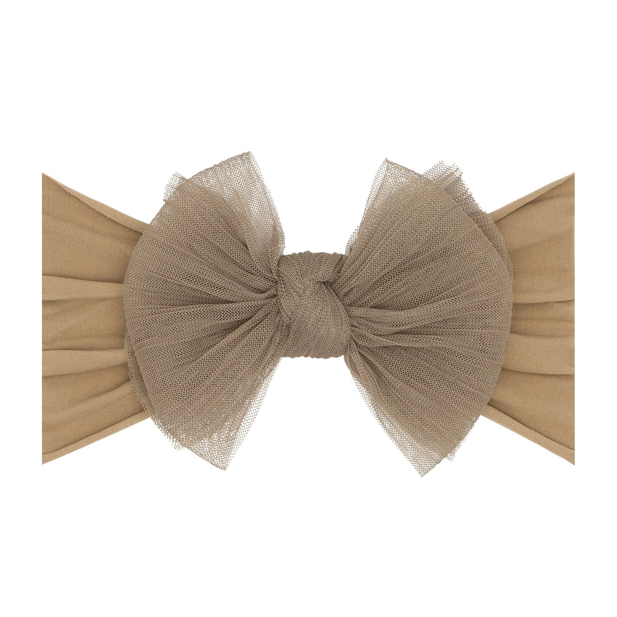 Baby Bling® Tulle FAB® soft nylon headband with tulle bow: Pleated Blush - TAYLOR + MAXBaby Bling Bows