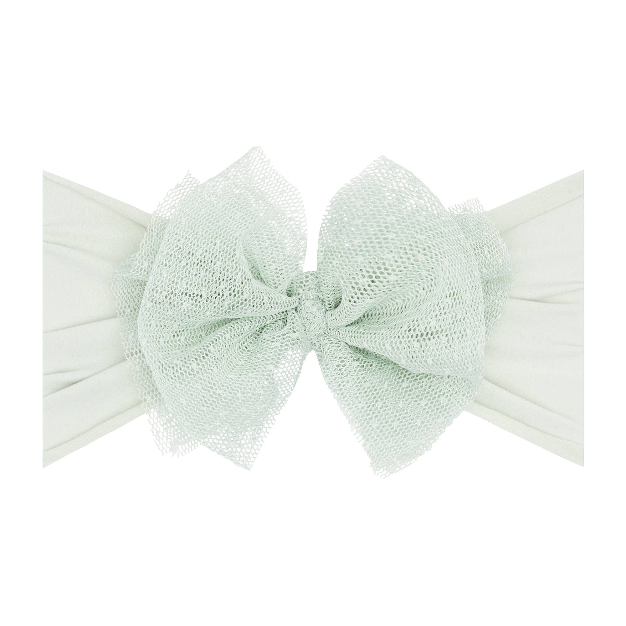 Baby Bling® Tulle FAB® soft nylon headband with tulle bow: Pleated Blush - TAYLOR + MAXBaby Bling Bows