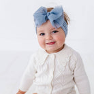 Baby Bling® Tulle FAB® soft nylon headband with tulle bow: Pleated Blush - TAYLOR + MAXBaby Bling Bows