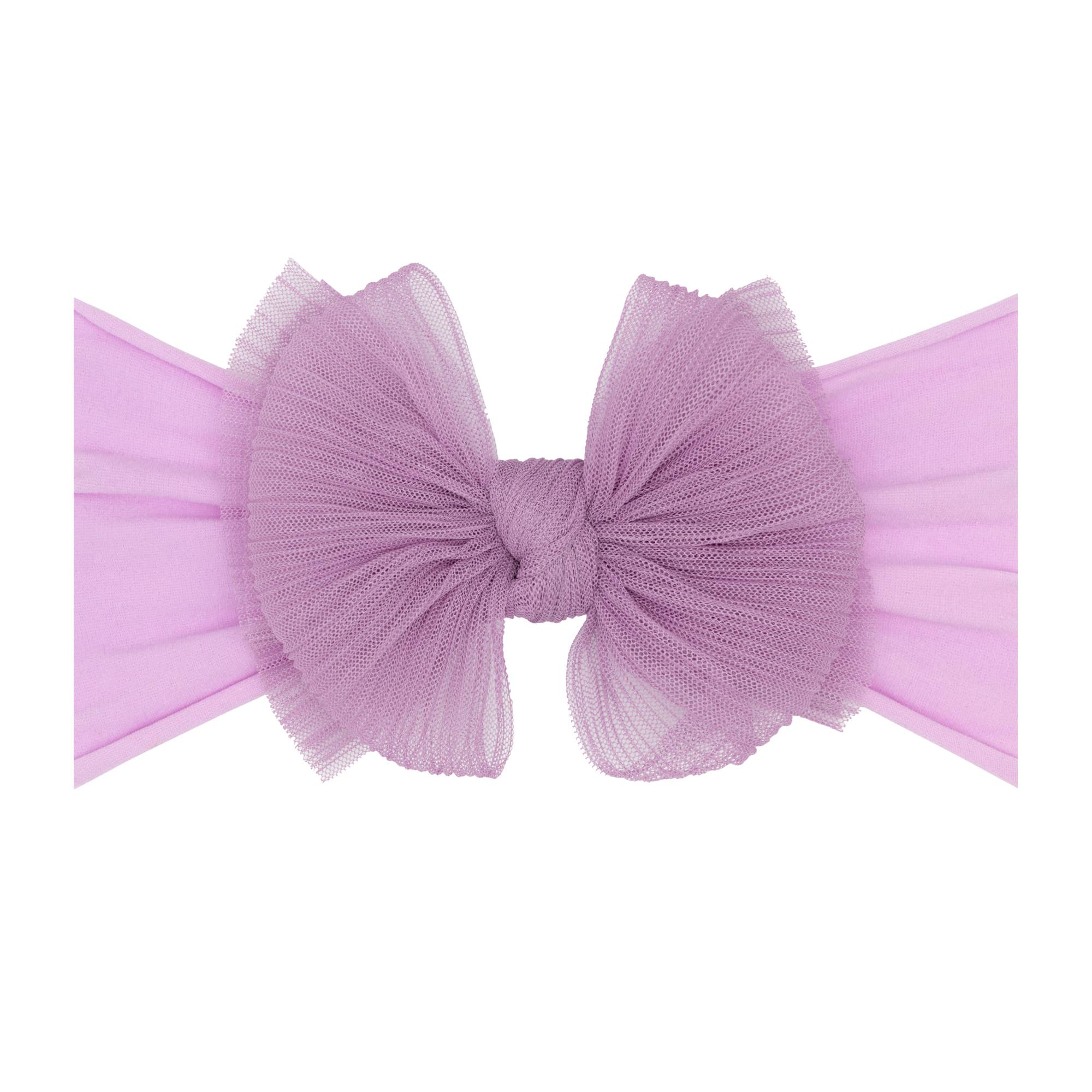 Baby Bling® Tulle FAB® soft nylon headband with tulle bow: Pleated White - TAYLOR + MAXBaby Bling Bows