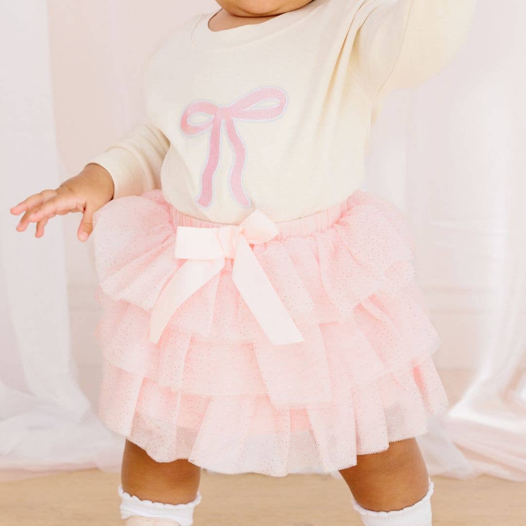 Ballet Bow Tiered Tutu - Kids Dress Up Skirt - Coquette: 1 - 2Y - TAYLOR + MAXSweet Wink