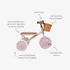 Banwood Vintage Trike | Dusty Pink BicyclesBanwoodTAYLOR + MAX