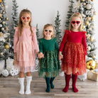 Blush Shimmer Christmas Long Sleeve Tutu Dress: 2T - TAYLOR + MAXSweet Wink