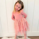 Blush Shimmer Christmas Long Sleeve Tutu Dress: 3T - TAYLOR + MAXSweet Wink