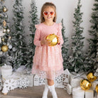 Blush Shimmer Christmas Long Sleeve Tutu Dress: 4T - TAYLOR + MAXSweet Wink