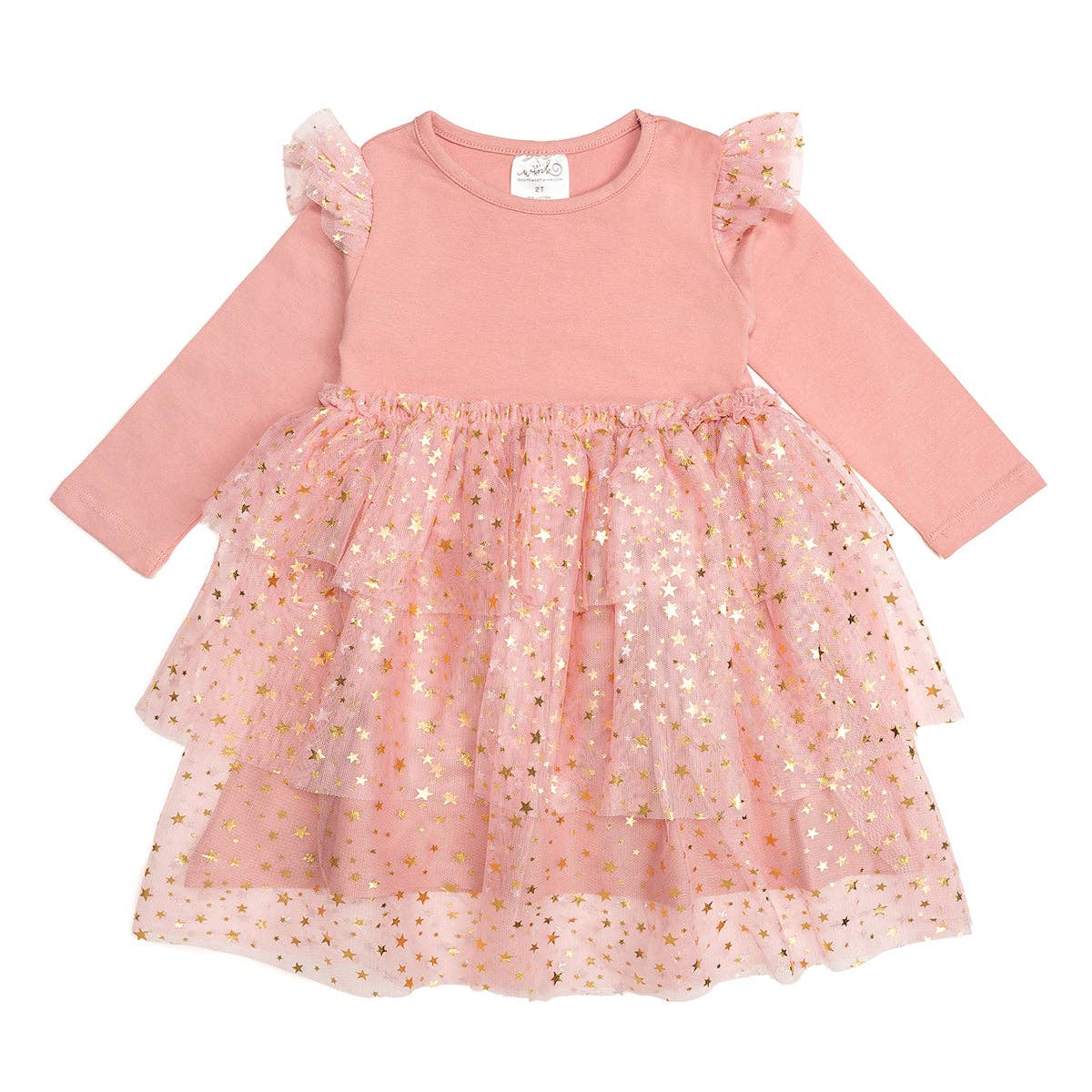 Blush Shimmer Christmas Long Sleeve Tutu Dress: 5Y - TAYLOR + MAXSweet Wink