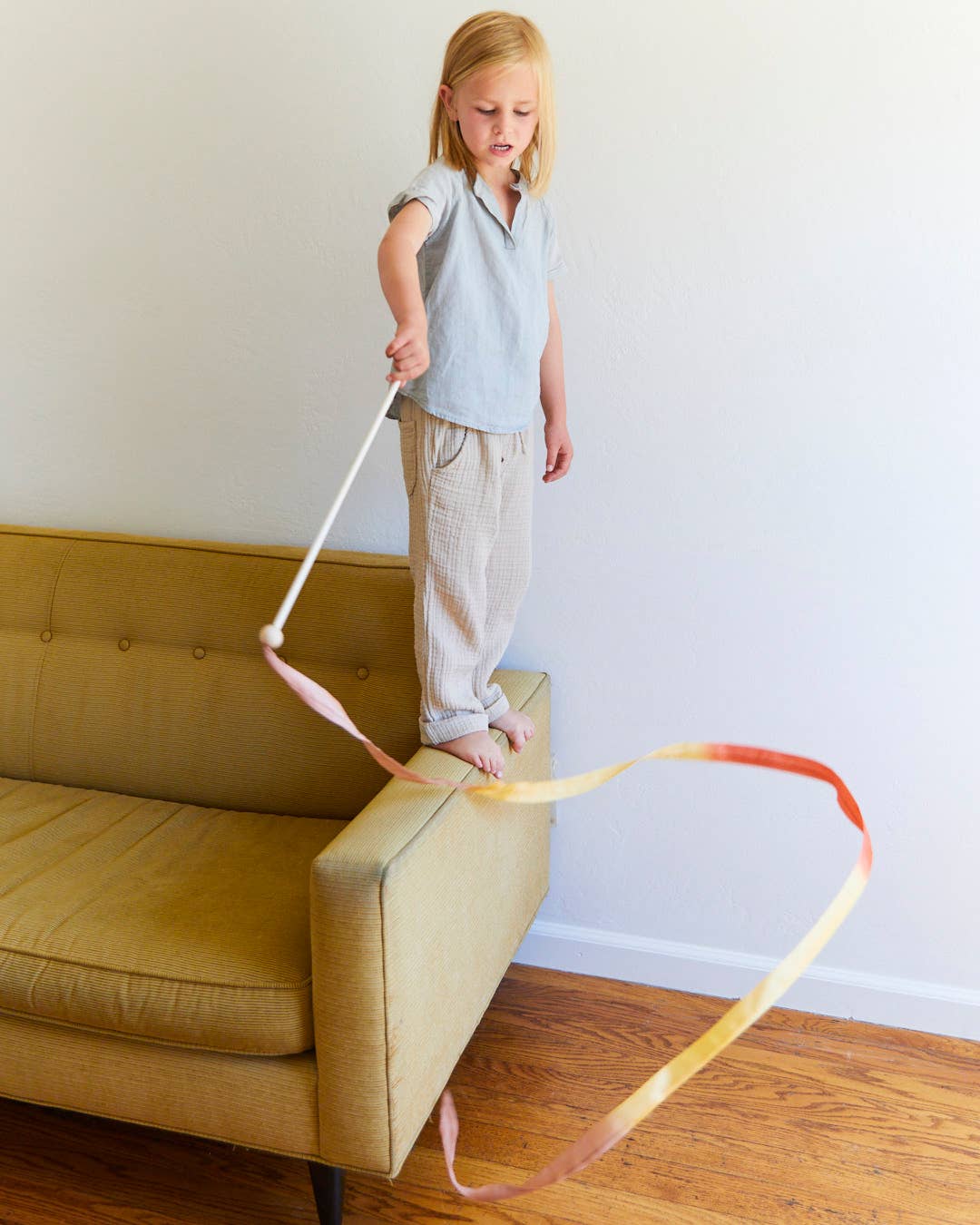 Boho Rainbow Silk & Wood Streamer - Wand for Pretend Play - TAYLOR + MAXSarah’s Silks