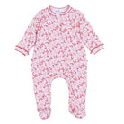 Candy Cane Lane Print Ruffle Zip Footie: Newborn Magnolia BabyTAYLOR + MAX