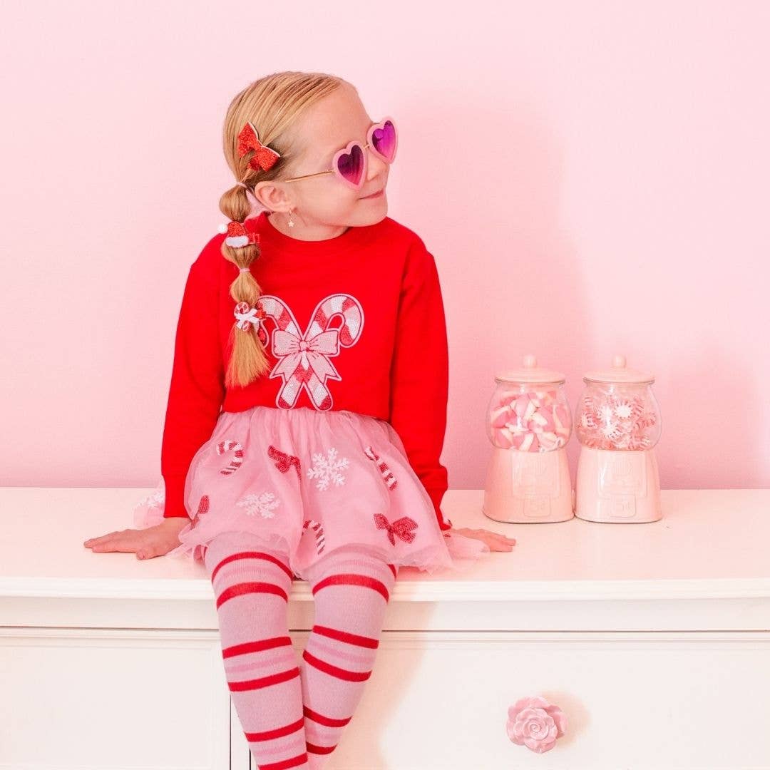 Candy Cane Patch Christmas Sweatshirt - Kids Holiday: 3T - TAYLOR + MAXSweet Wink