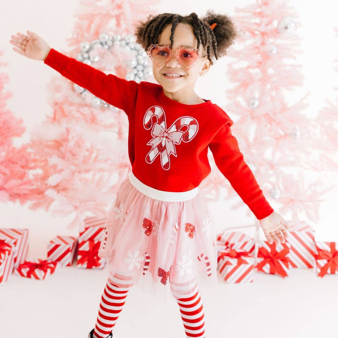 Candy Cane Patch Christmas Sweatshirt - Kids Holiday: 3T - TAYLOR + MAXSweet Wink