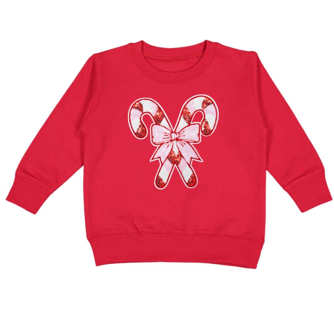 Candy Cane Patch Christmas Sweatshirt - Kids Holiday: 3T - TAYLOR + MAXSweet Wink