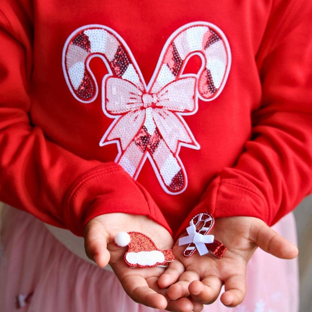 Candy Cane Patch Christmas Sweatshirt - Kids Holiday: 3T - TAYLOR + MAXSweet Wink