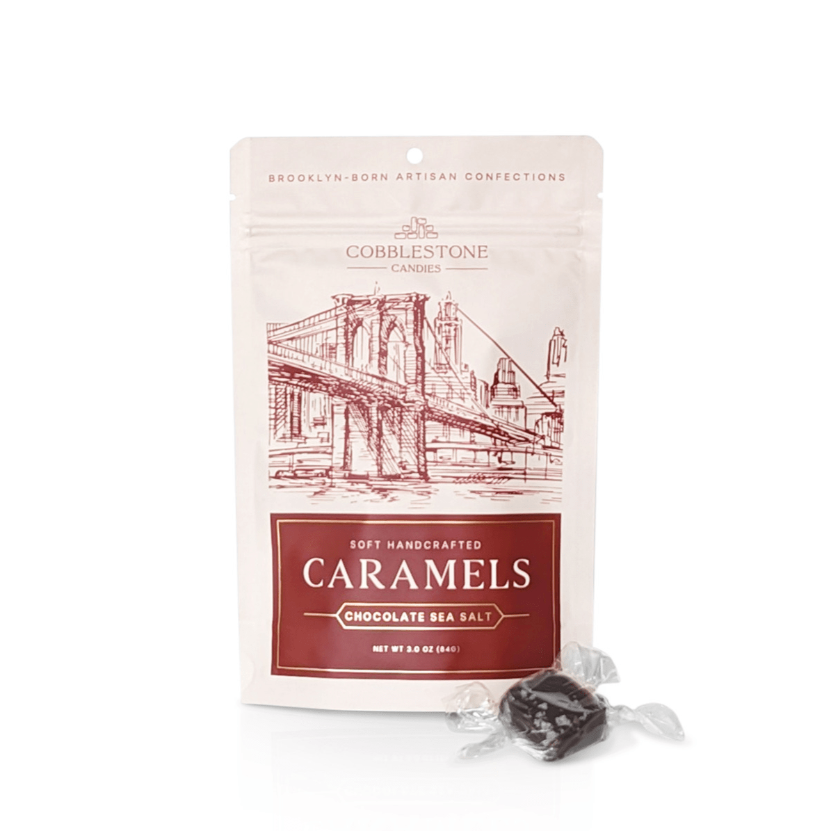 Chocolate Sea Salt Caramels, 3oz: 3 oz - TAYLOR + MAXCobblestone Candies