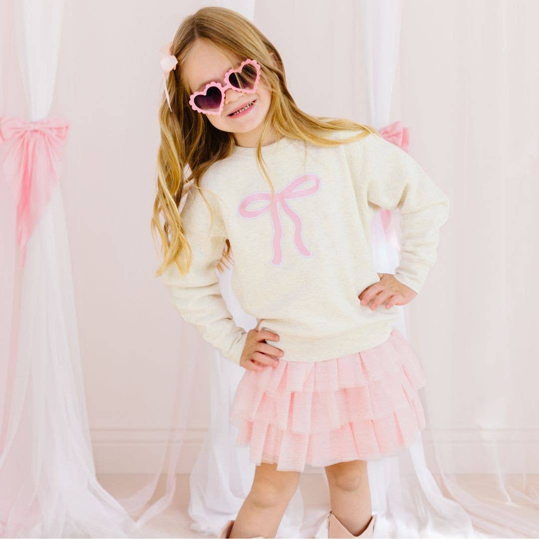 Coquette Bow Patch Sweatshirt - Kids Coquette Bow Sweatshirt: 2T - TAYLOR + MAXSweet Wink