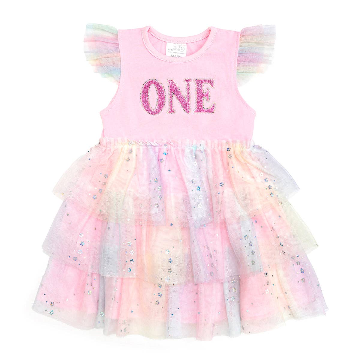 First Birthday Girl Fairy Dust Short Sleeve Tutu Dress : 12 - 18M Sweet WinkTAYLOR + MAX