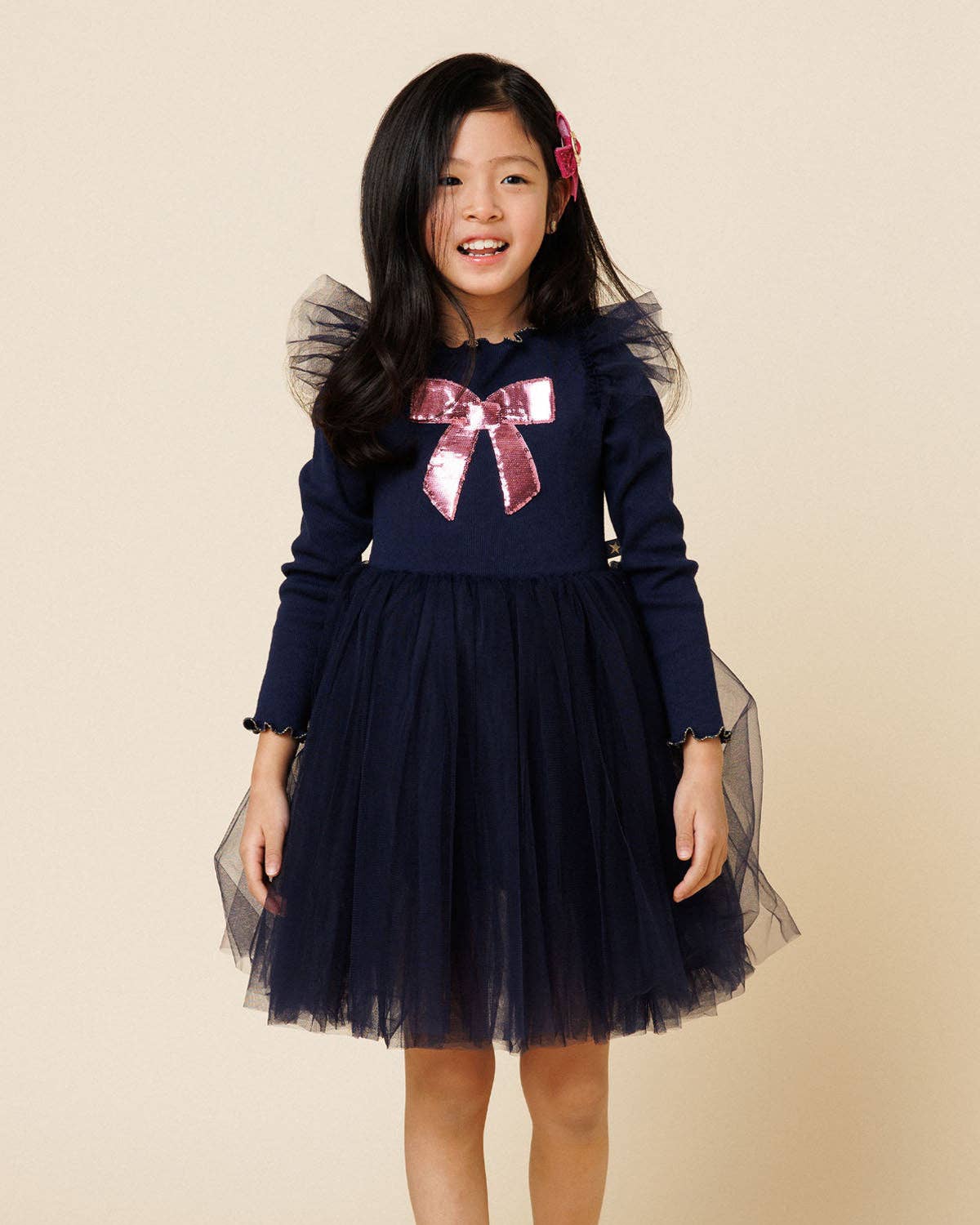 Frill Bow Tutu Dress | Navy Girl DressPetite HaileyTAYLOR + MAX