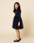 Frill Bow Tutu Dress | Navy Girl DressPetite HaileyTAYLOR + MAX