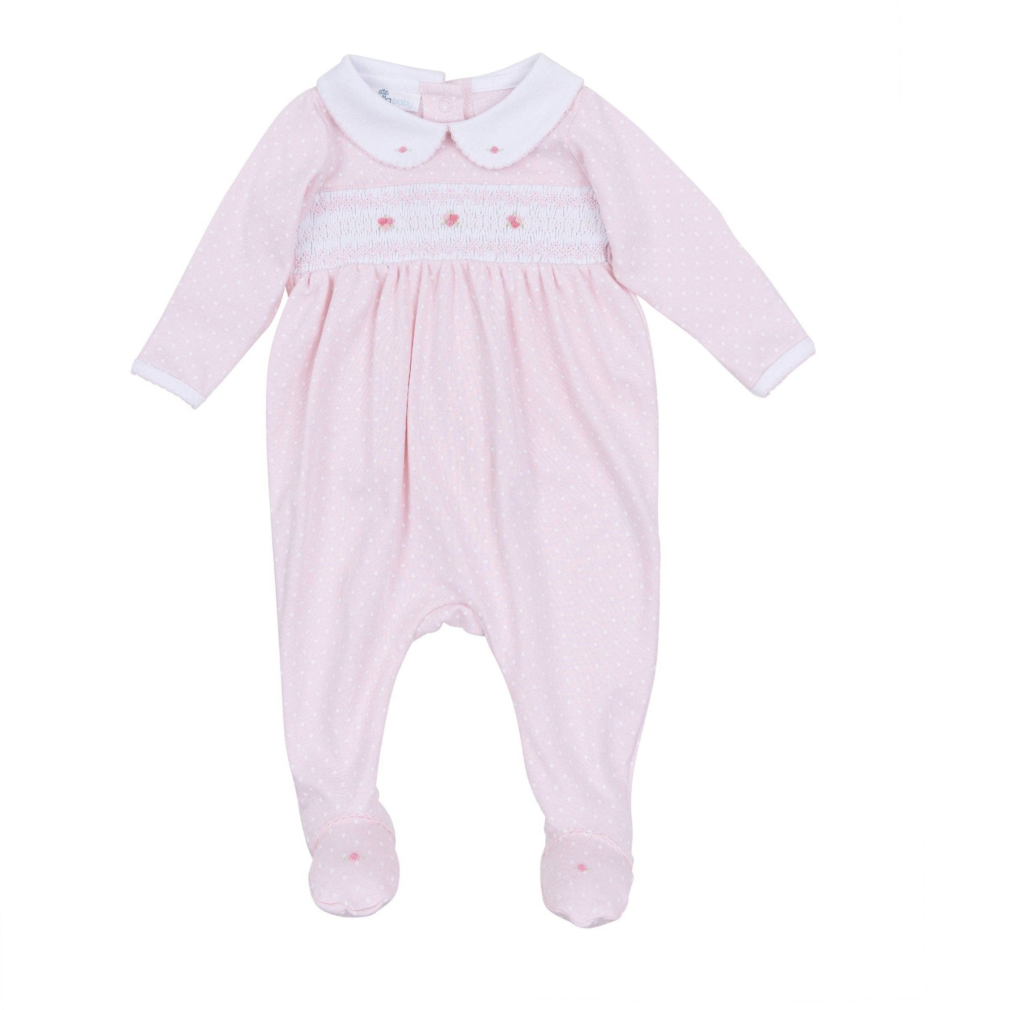 Mia's Classics Smocked Footie - Pink: Newborn Magnolia BabyTAYLOR + MAX