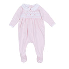 Mia's Classics Smocked Footie - Pink: Preemie Magnolia BabyTAYLOR + MAX