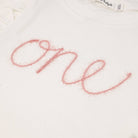 ONE" Sparkle Pink Embroidered Millie LS Tee - TAYLOR + MAXoh baby!