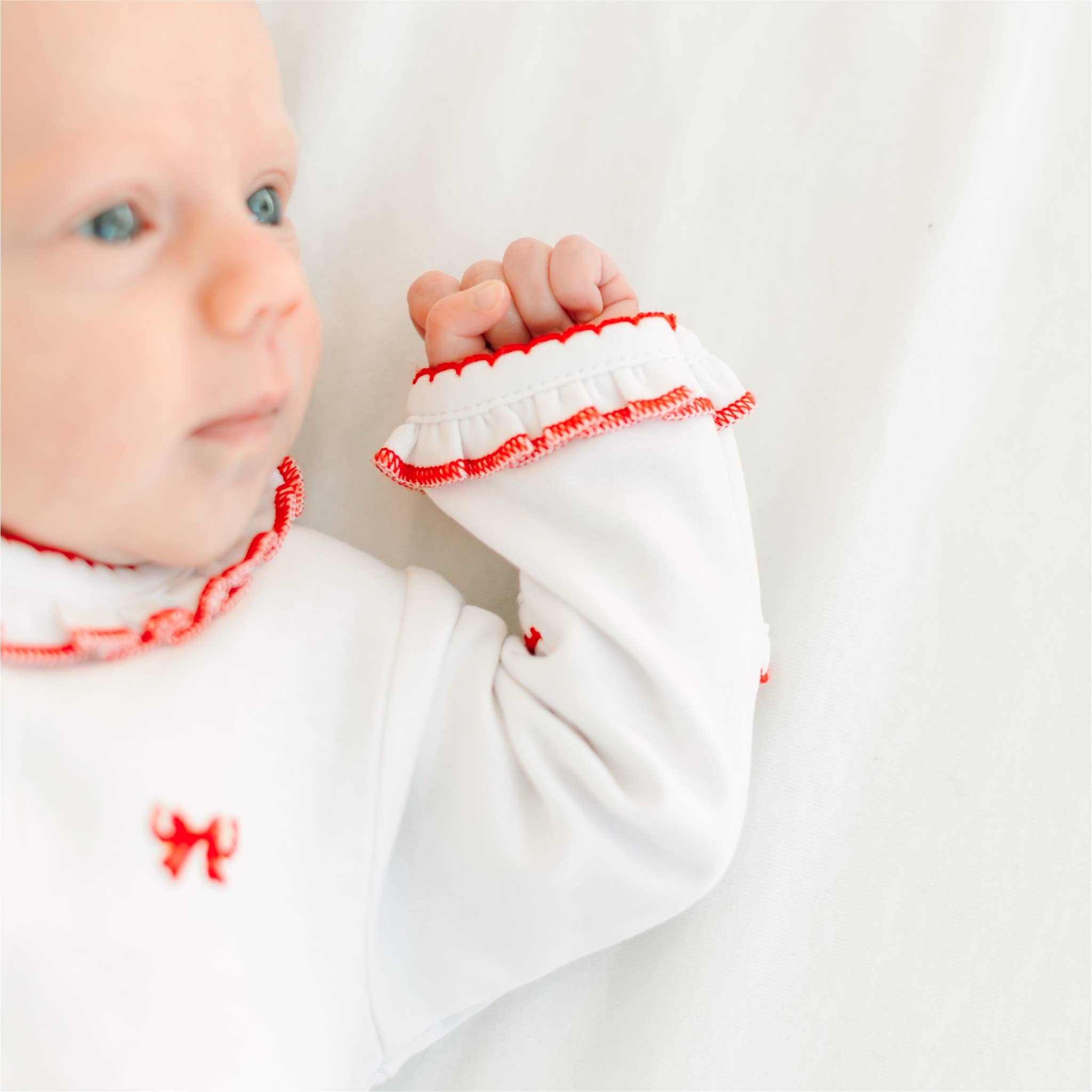 Scarlett Bows Scattered Ruffle Footie: 9 Months Magnolia BabyTAYLOR + MAX