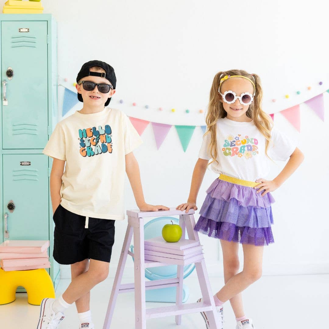 Second Grade Retro Short Sleeve T - Shirt - Back To School: 7/8Y - TAYLOR + MAXTAYLOR + MAX