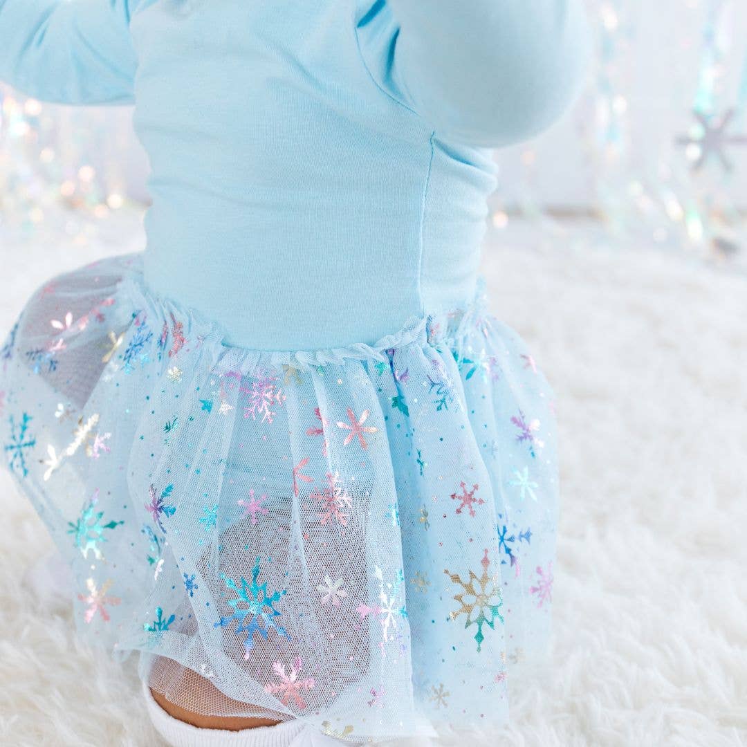 Snow Princess Iridescent Long Sleeve Tutu Bodysuit - Baby: 00 - 3M - TAYLOR + MAXSweet Wink