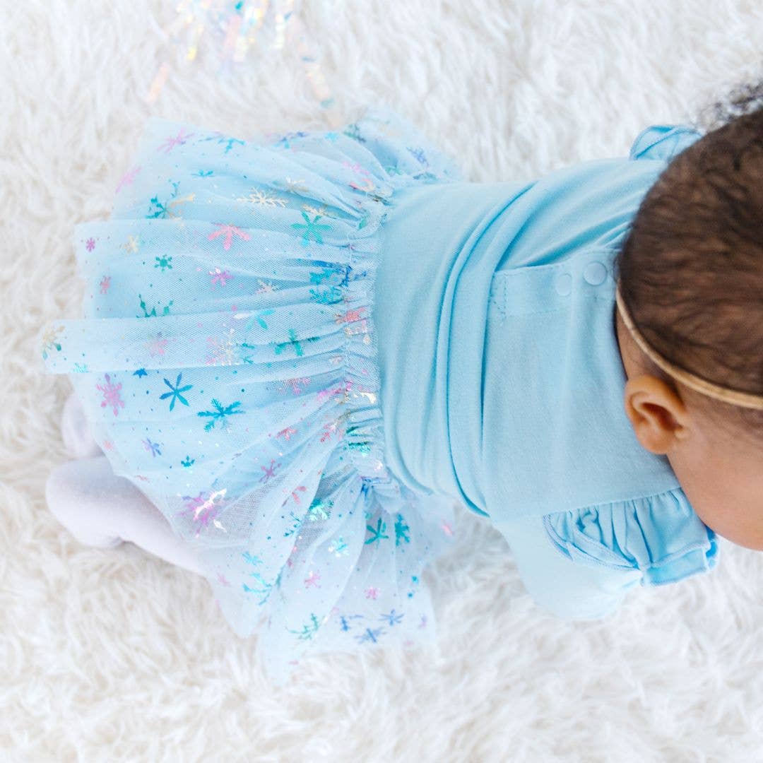 Snow Princess Iridescent Long Sleeve Tutu Bodysuit - Baby: 00 - 3M - TAYLOR + MAXSweet Wink