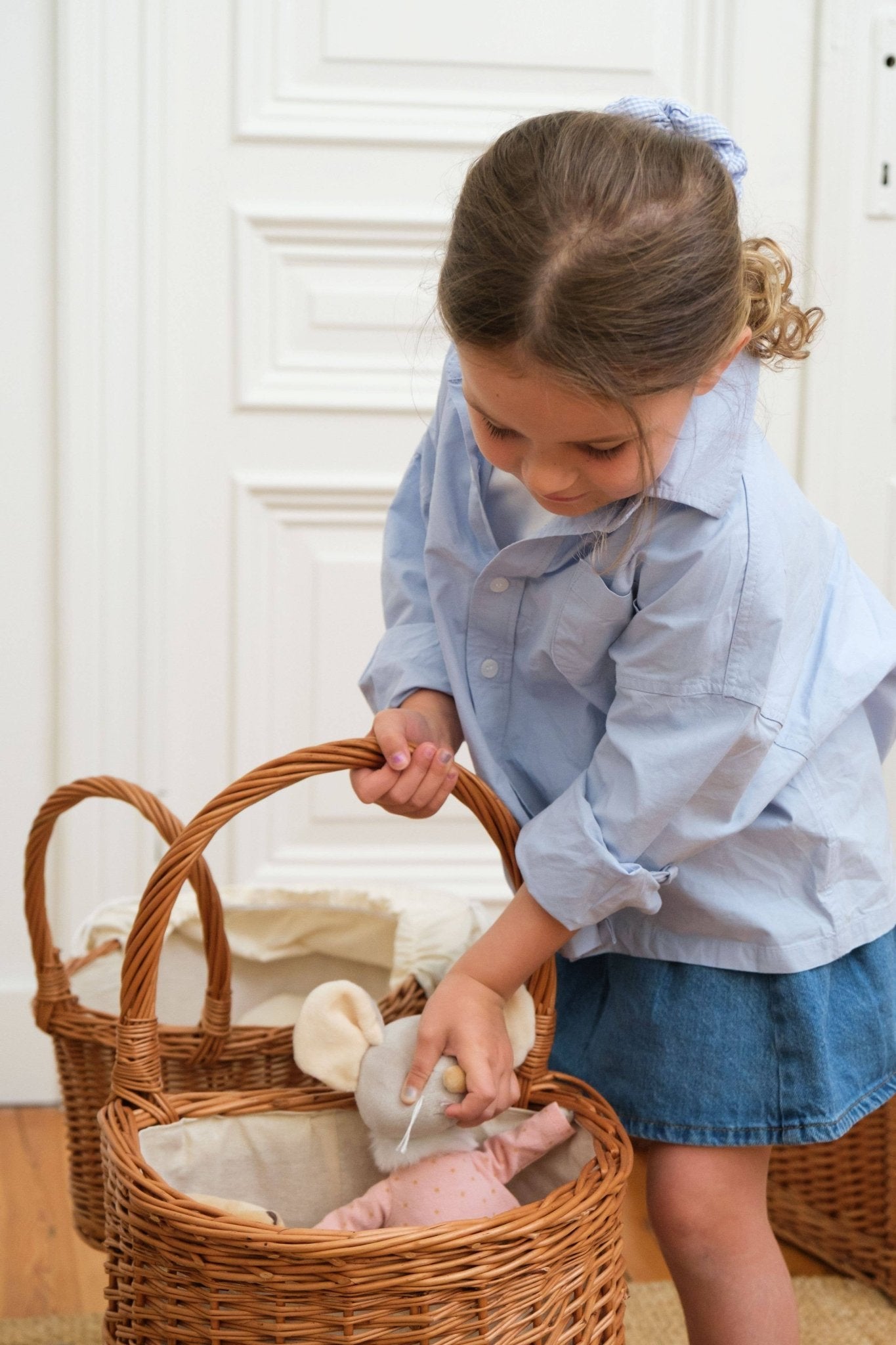 Wicker Caddy with Natural Fabric EgmontTAYLOR + MAX