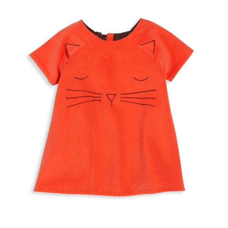 Baby's Cat Face Hand Embroidered Dress - TAYLOR + MAXIsabel Garreton