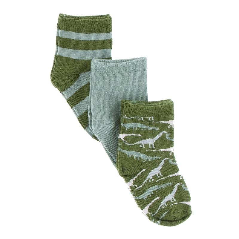 KICKEE PANTS SOCK SET - Fauna Stripe, Shore and Moss Sauropods - TAYLOR + MAXKickee Pants