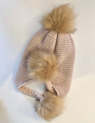 Knitted Cap with Fur Pom - TAYLOR + MAXTAYLOR + MAX