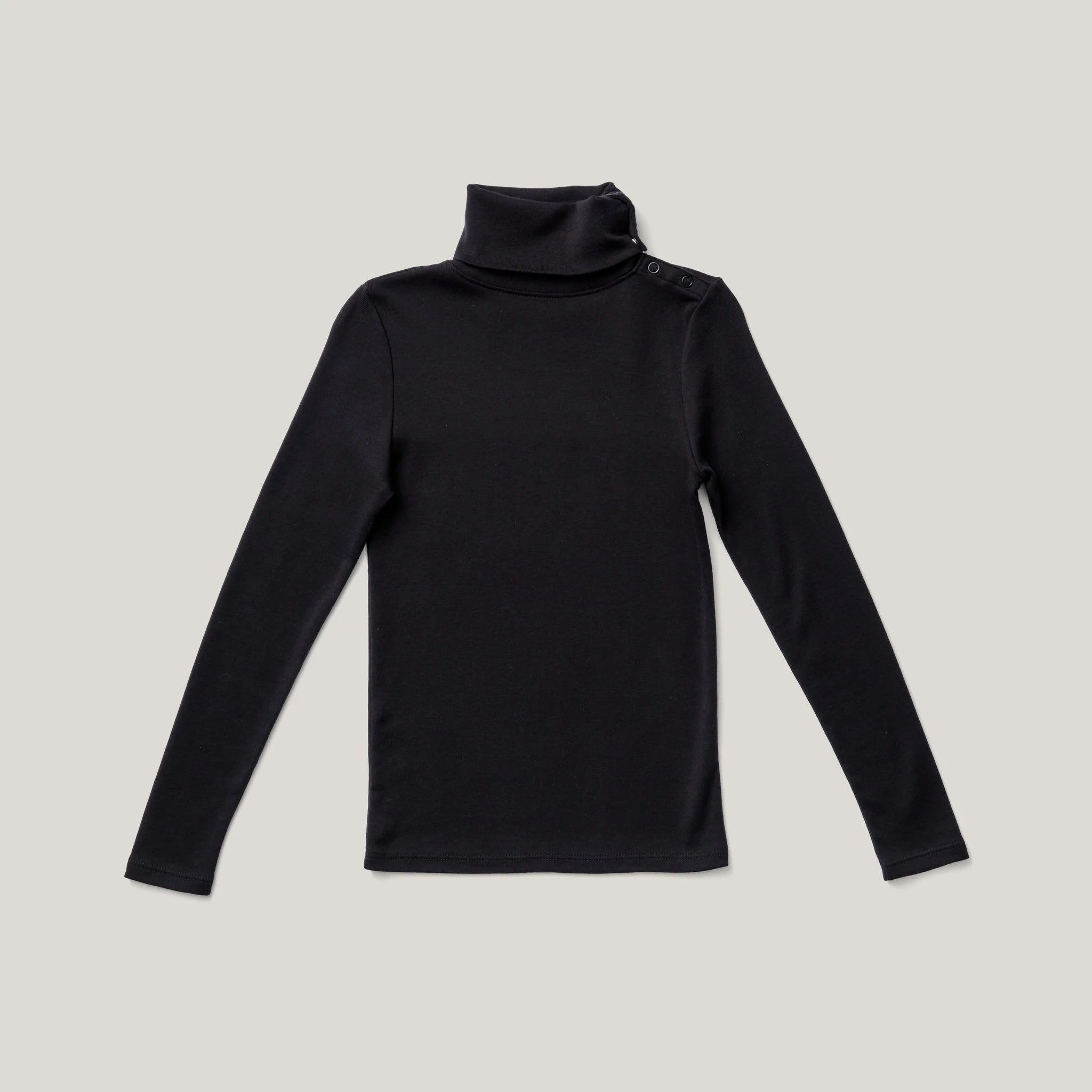 Long Sleeve Snap Turtleneck | Black