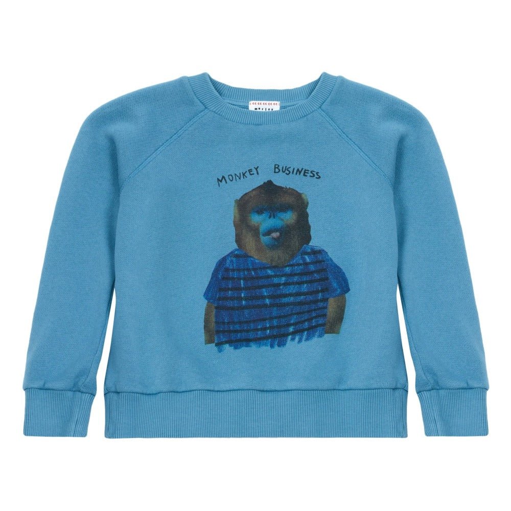 Morley Bass Monkey Business Sweatshirt Light Blue - TAYLOR + MAXMorley
