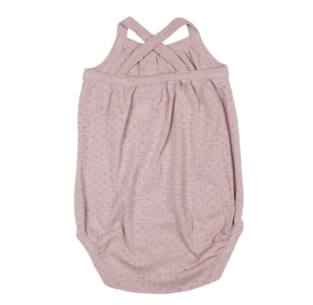 Pointelle Crossback Bodysuit l Pink - TAYLOR + MAXLoved Baby