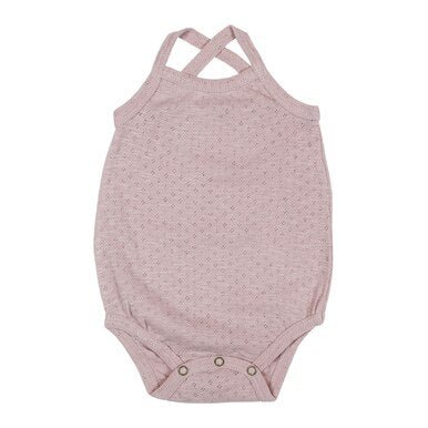 Pointelle Crossback Bodysuit l Pink - TAYLOR + MAXLoved Baby