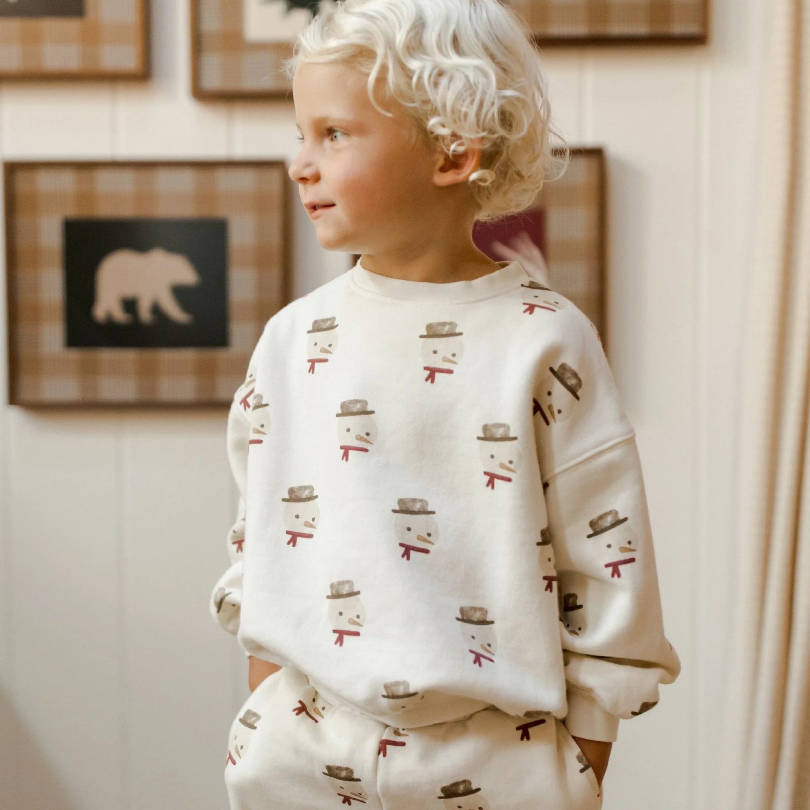 Relaxed Sweatshirt- Ivory Snowman - TAYLOR + MAXrylee and cru