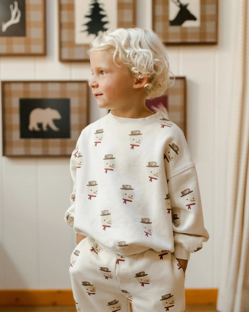 Relaxed Sweatshirt- Ivory Snowman - TAYLOR + MAXrylee and cru
