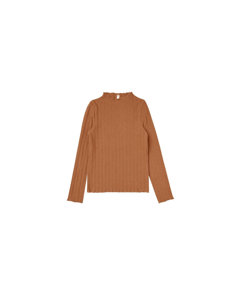 Ribbed Long Sleeve Shirt | Cinnamon - TAYLOR + MAXRylee + Cru