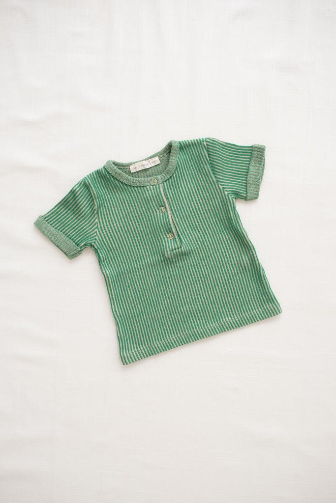 Ribbed Terry Snap Tee | Emerald - TAYLOR + MAXFin & Vince